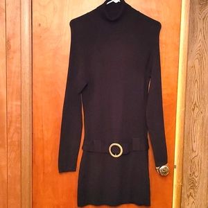 INC vintage chocolate brown turtleneck dress